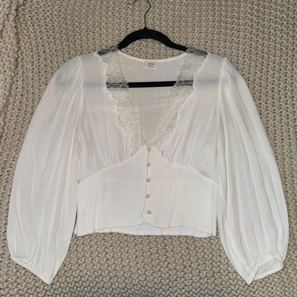 Aritzia Wilfred Elegant Lace Blouse
